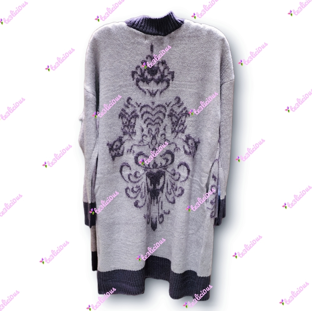 DISNEY PARKES HAUNTED MANSION WALLPAPER DUSTER CARDIGAN - Picture 2 of 4